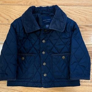 Janie and Jack Navy Quilted Barn Jacket 6-12m